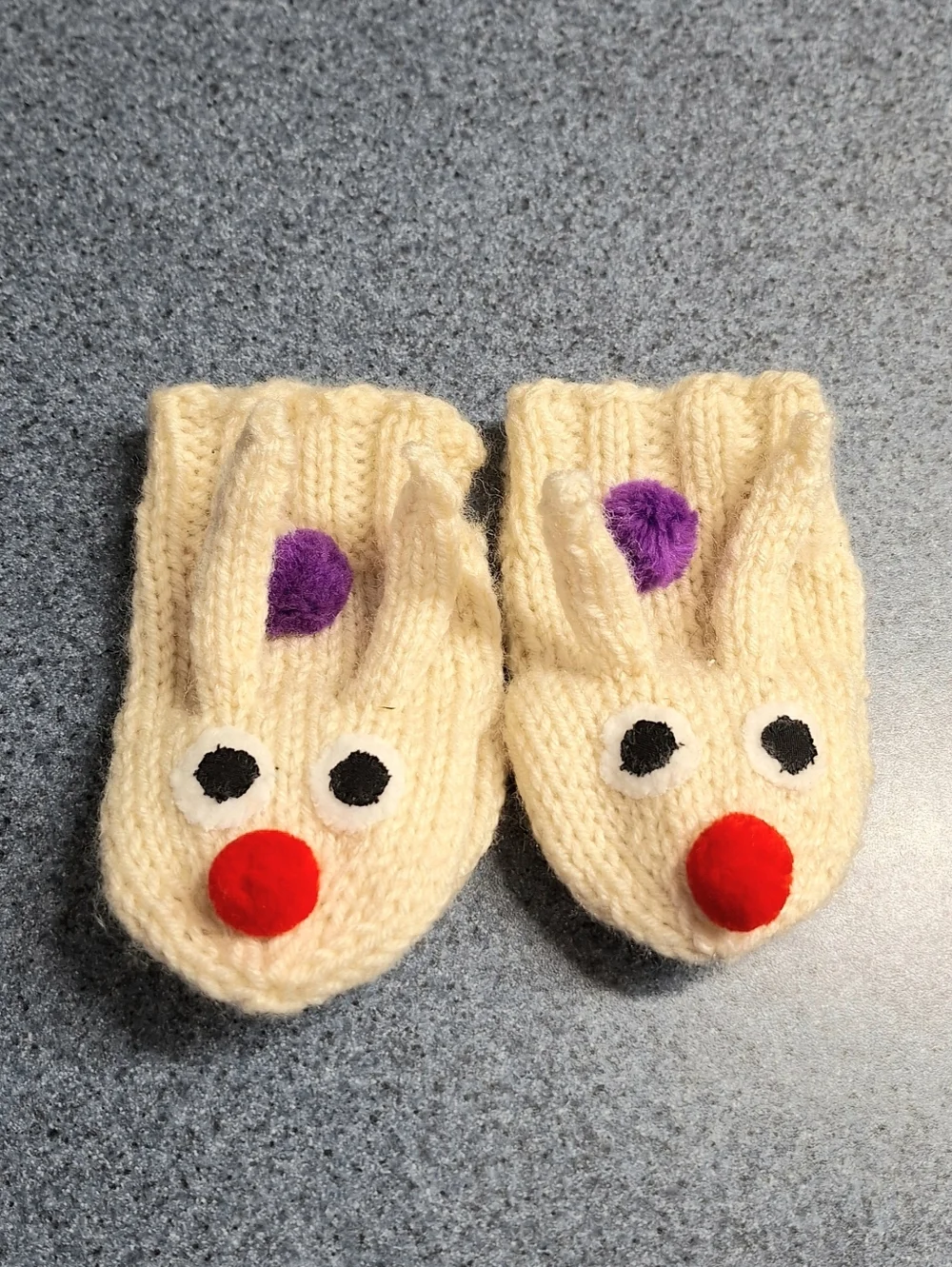 Handmade Children's Knitted Hand Puppet Bunny Rabbit Mittens, Size 4-6 Years? 🐇